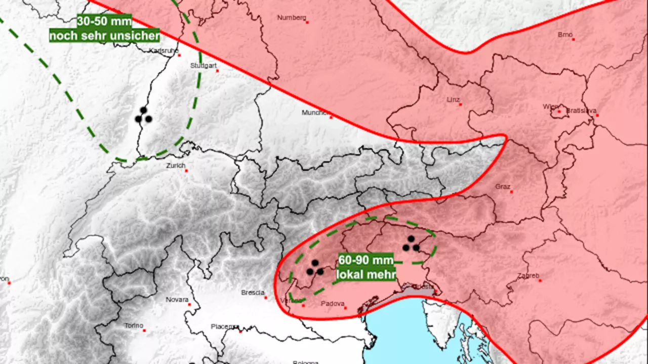 Unwetter-Karte zeigt, wo es in Österreich kracht