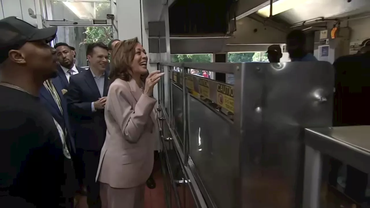 In Philly, VP Kamala Harris talks union support, eats cheesesteaks