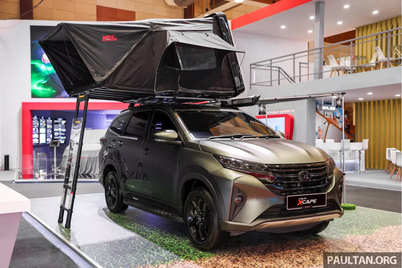 Perodua Aruz X-Cape in Malaysia – roof-mounted tent, awning, camping accessories, matte exterior wrap