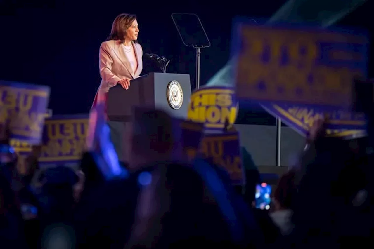 Courting working class voters, Kamala Harris campaigns for Biden at SEIU convention in Philly