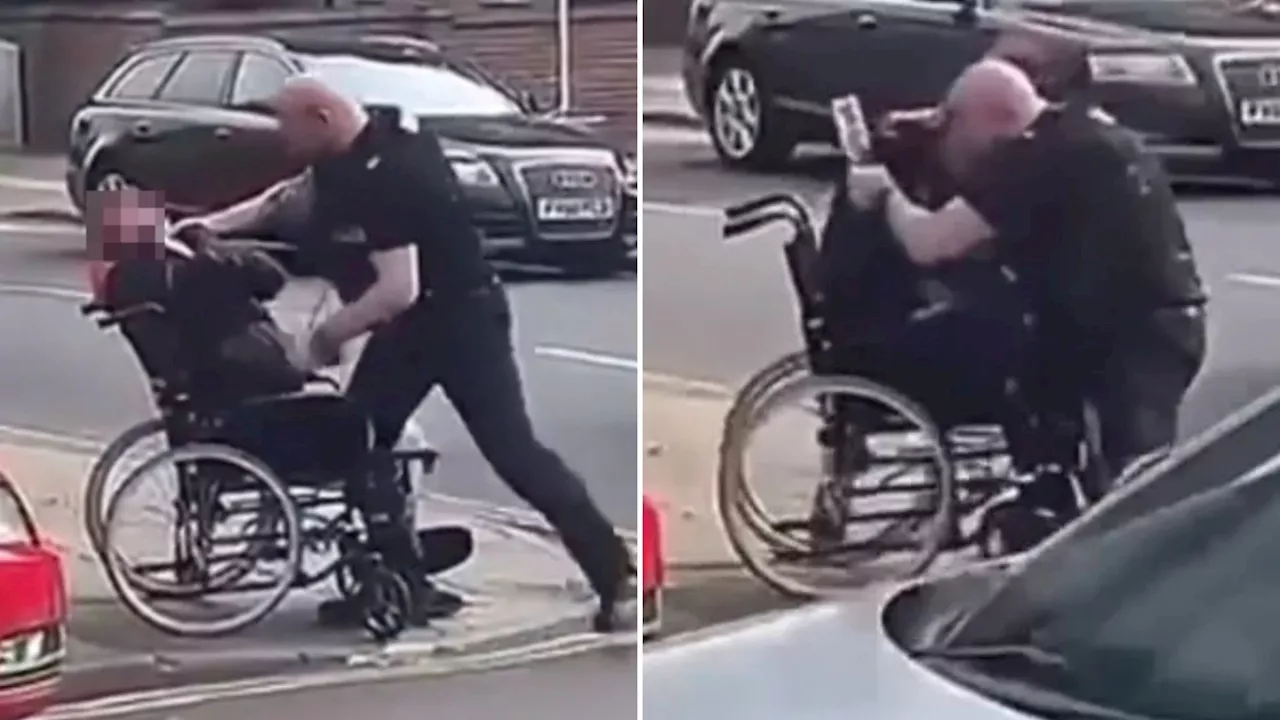 Shocking moment cop ‘punches & pushes’ disabled man in wheelchair after he was ‘spat at’