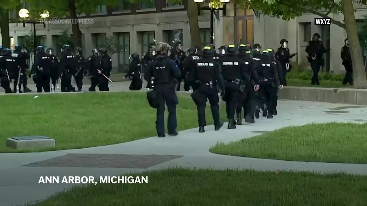 Police break up pro-Palestinian camp at the University of Michigan