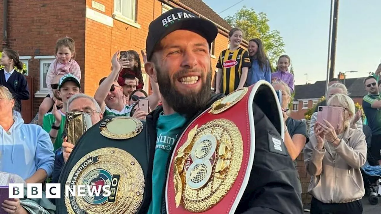 Anthony Cacace: Belfast world champion boxer given hero's welcome