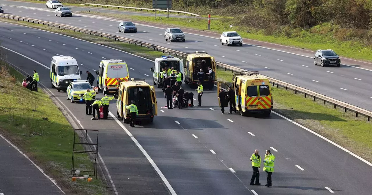 Aintree race protesters 'glued themselves to M57 and each other'