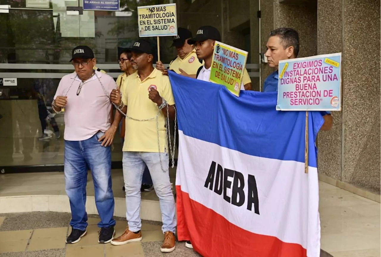 Docentes de B/quilla protestan en la Fiduprevisora por nuevo modelo de salud