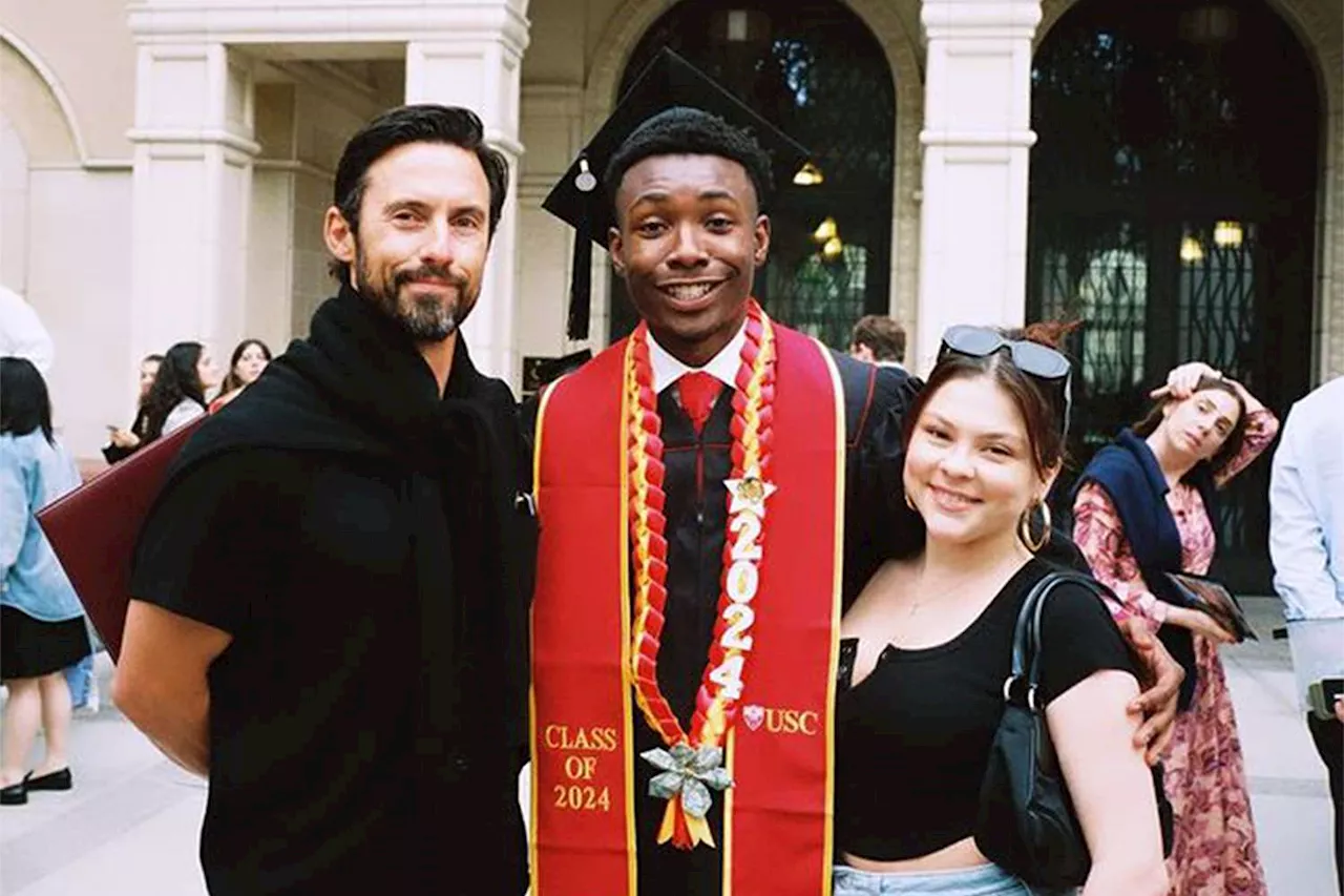 Milo Ventimiglia reunites with his This Is Us kids to celebrate Niles Fitch’s graduation