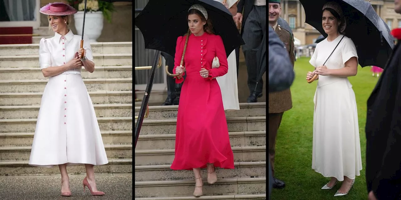 Royal Cousins Princesses Beatrice and Eugenie and Zara Tindall Are Pretty in Pink at Garden Party