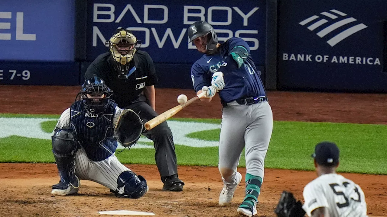 Moore has 2 homers and 4 RBIs as Mariners beat Yankees 6-3