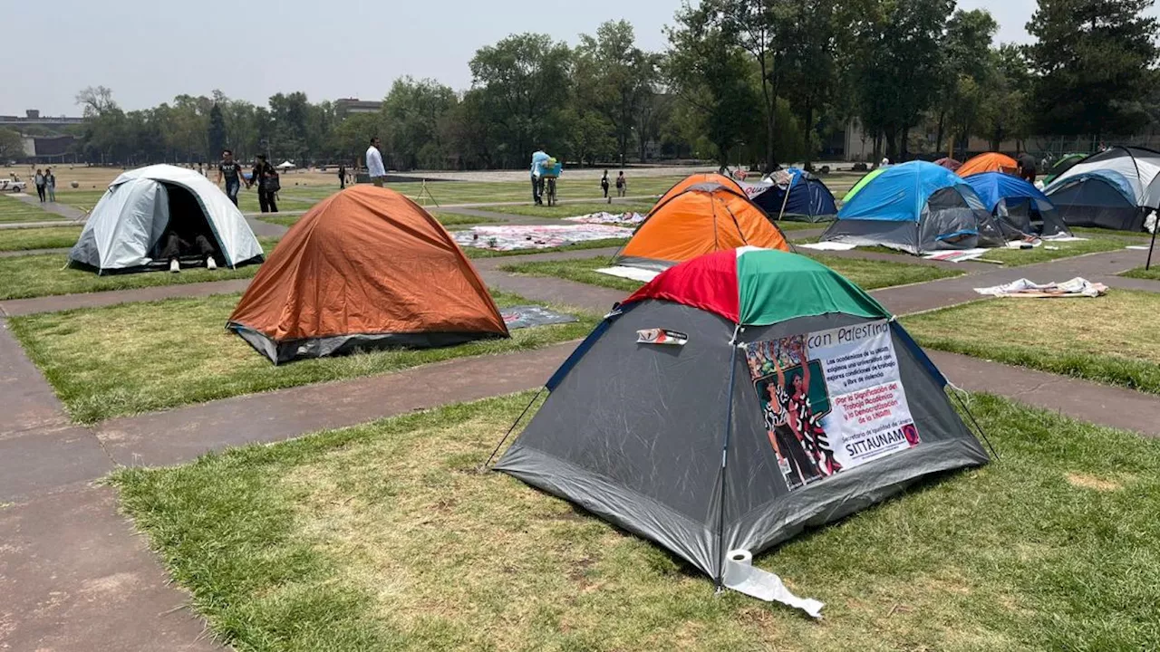 Levantan plantón pro-Palestina en la UNAM; señalan que 'ha sido un éxito'