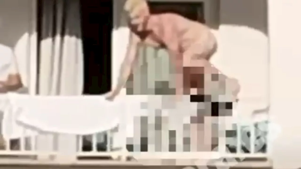 Holiday warning over ‘naked balconing’ trend plaguing tourist hotspot after shock vid shows boozy reveller...