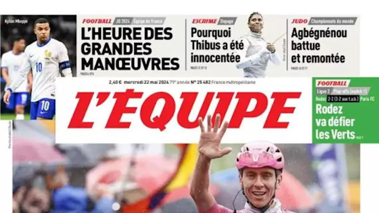 L'Equipe in prima pagina sulla Francia con vista Europei: 'È tempo di grandi manovre'