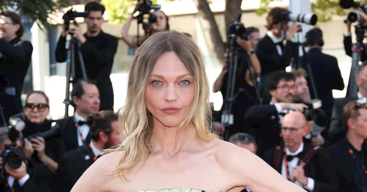 Sasha Pivovarova Brings Supermodel Glamour to Cannes In a Gold Foil Gown