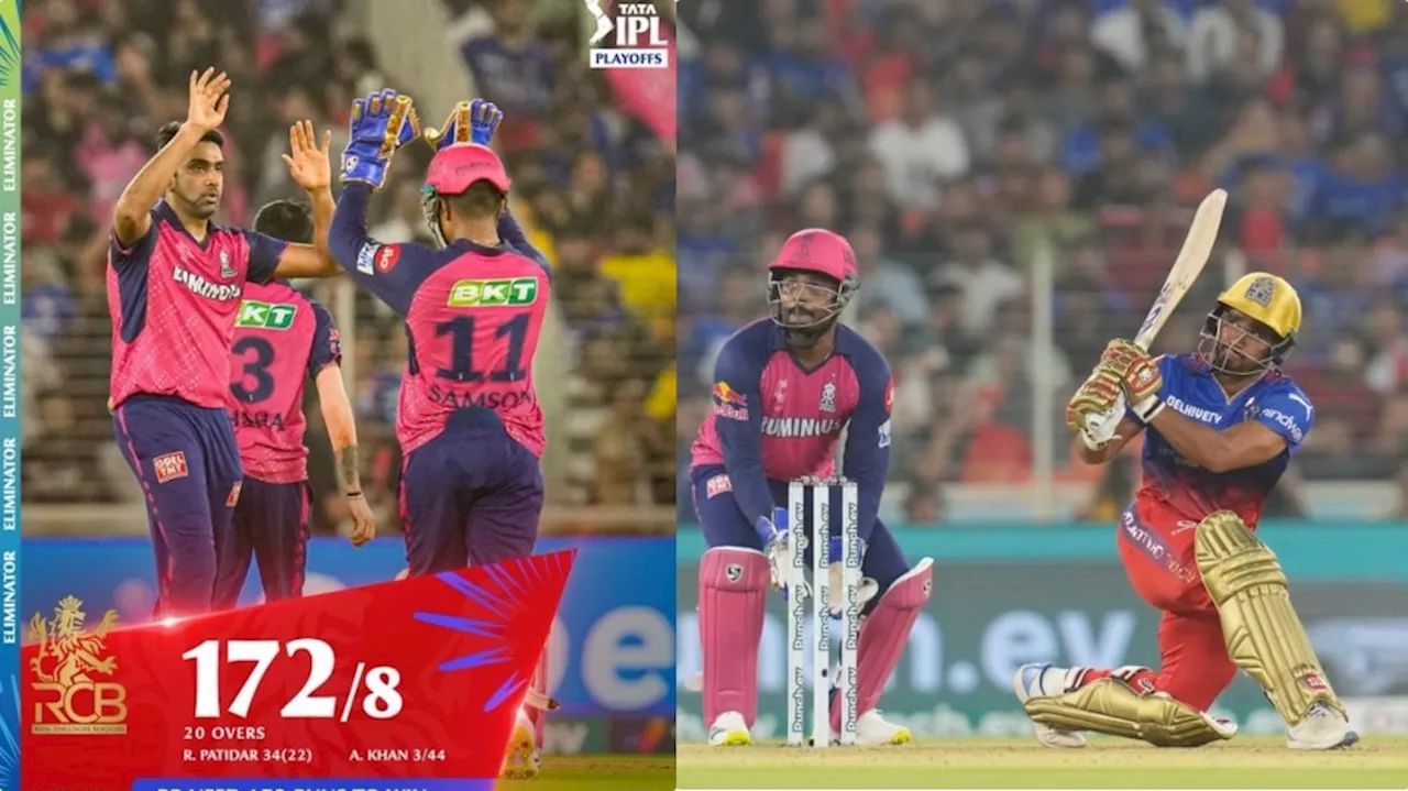 IPL : 173ರನ್ ಗಳ ಟಾರ್ಗೆಟ್ ನೀಡಿದ RCB, ಗುರಿ ತಲುಪಿ ಕ್ವಾಲಿಫೈಯರ್ 2 ಗೆ ಹೋಗ್ತಾರಾ ? ಇಲ್ಲಾ ಎಲಿಮಿನೇಟ್? ಆಗತ್ತಾ RR!