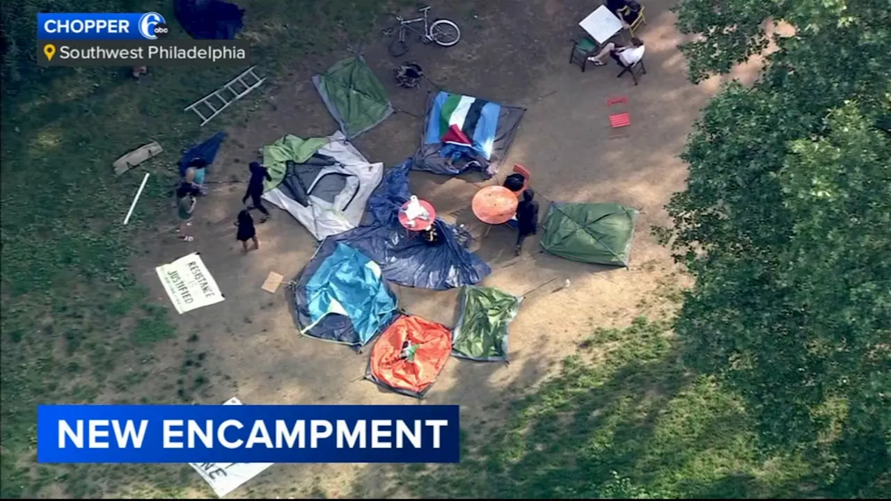 New pro-Palestinian encampment pops up in Clark Park in Southwest Philadelphia