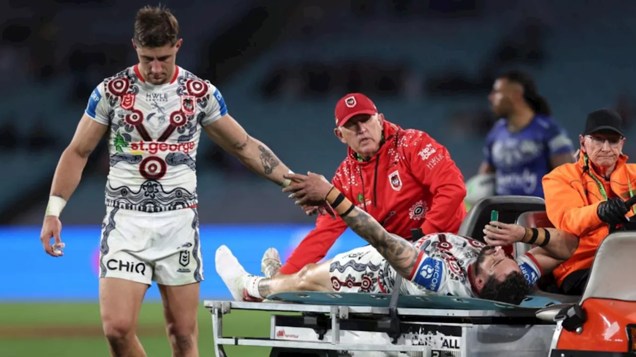 Luckless NRL veteran Jack Bird stretchered off with ankle injury