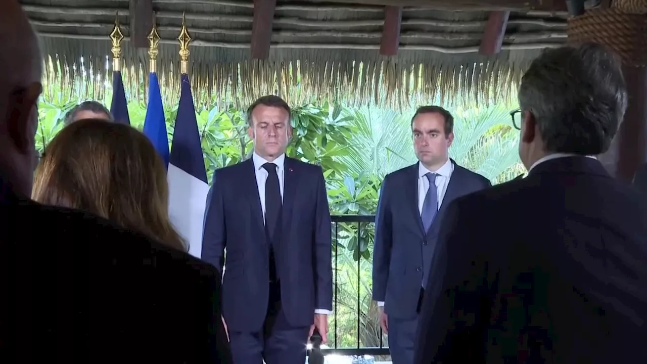 Nouvelle-Calédonie: minute de silence observée par Emmanuel Macron pour les six personnes tuées lors des...