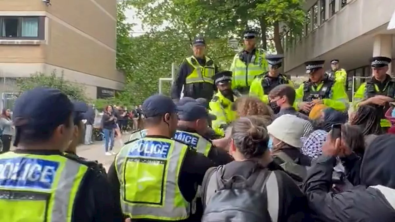 Police move in to arrest Oxford students as they occupy university building in pro-Palestinian...