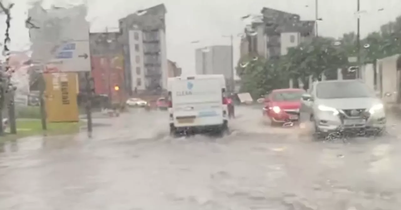 Glasgow travel chaos as roads and train lines flooded amid second weather warning