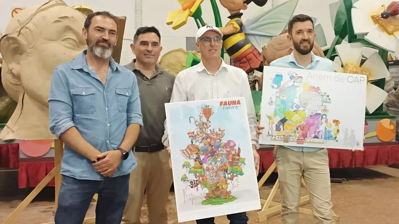 Los artistas presentan los bocetos de las fallas municipales de 2025