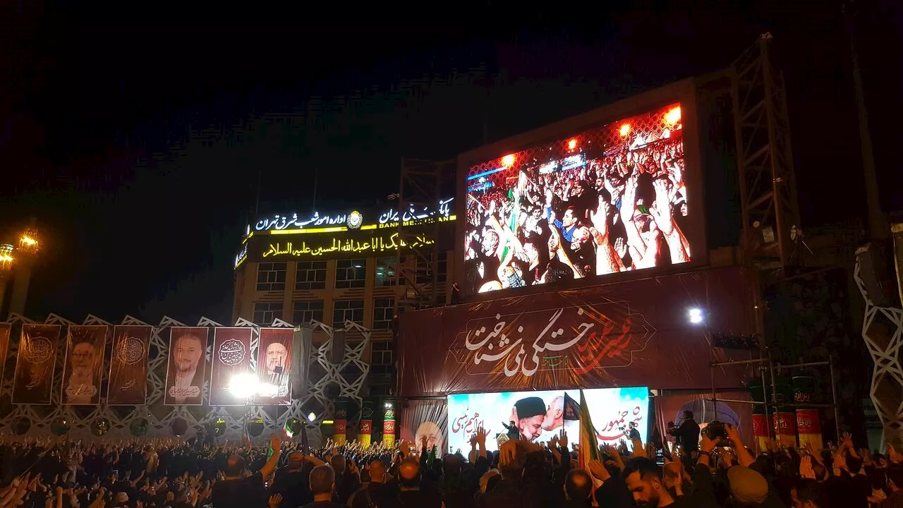 شام غریبان شهدای خدمت با غریو لبیک یا امام حسین(ع) + فیلم