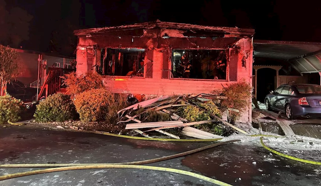 Overnight mobile home fire in East Bay kills one, hospitalizes another