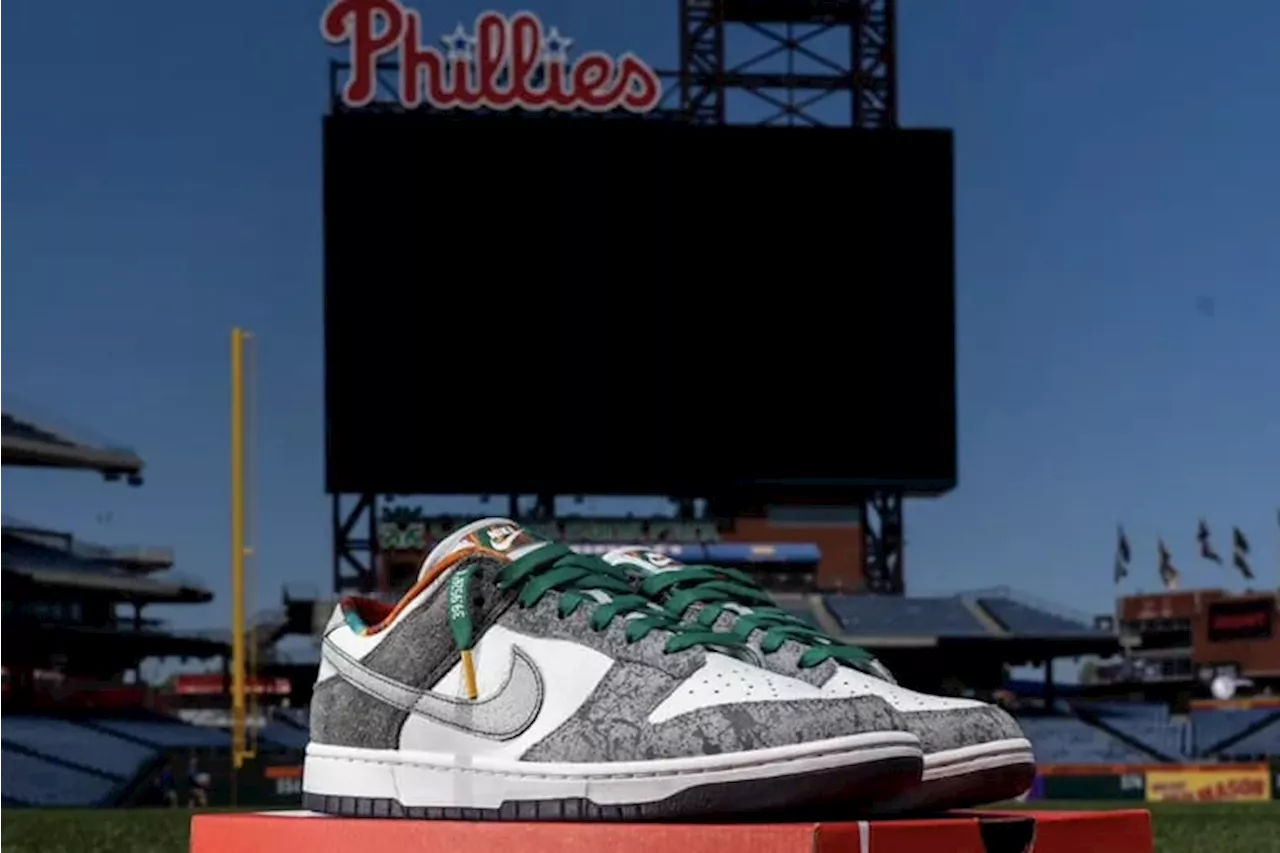 Bryson Stott and the Phillie Phantic help unveil the Nike Dunk low ‘Philly’ shoe