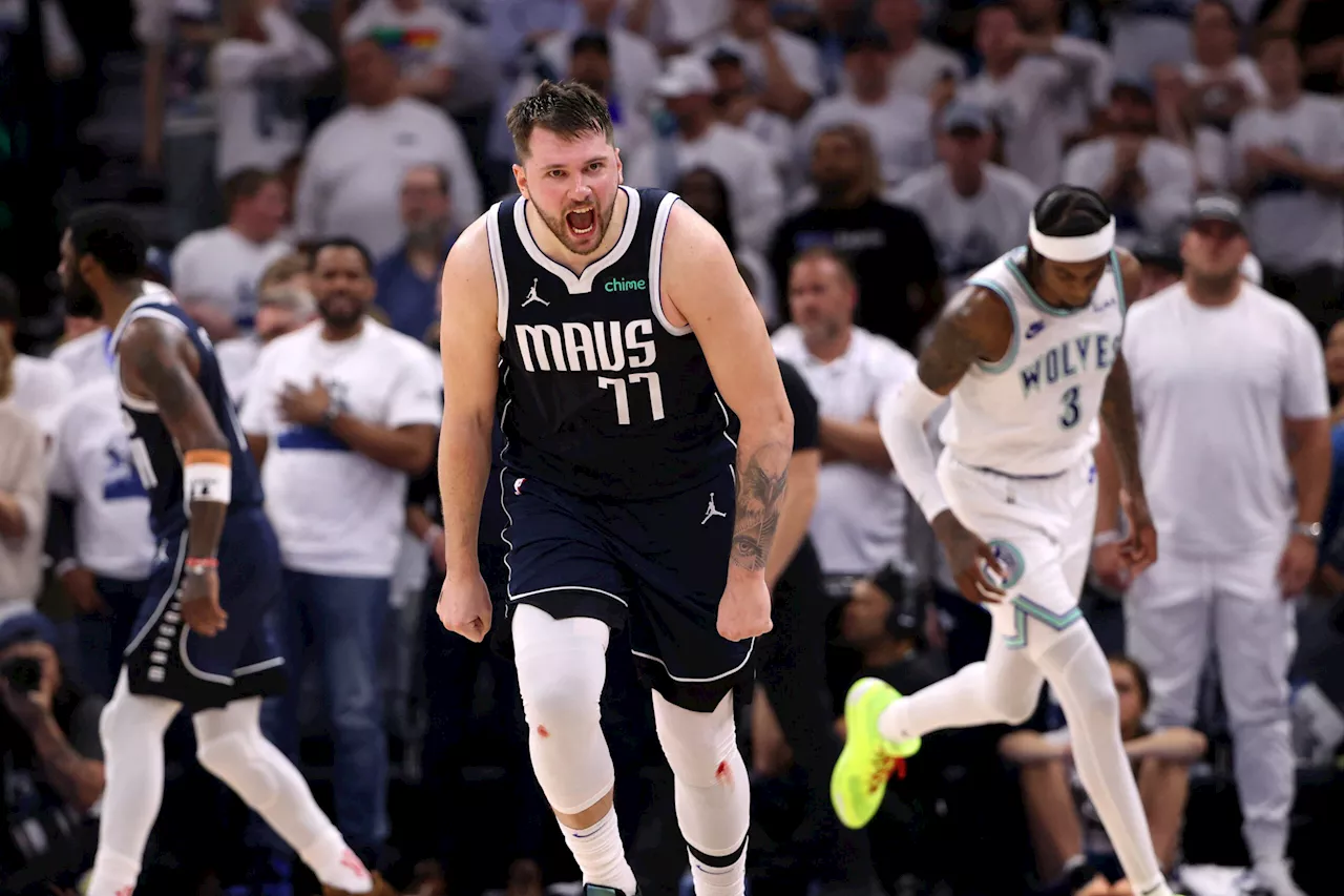 Like a relay: Luka, Kyrie help Mavs take down Wolves in Game 1