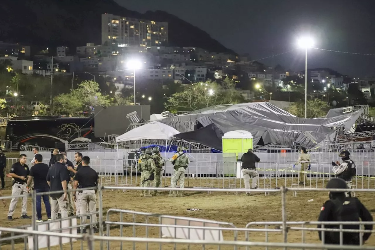 Strong winds topple stage at a campaign rally in northern Mexico, killing at least 5 people