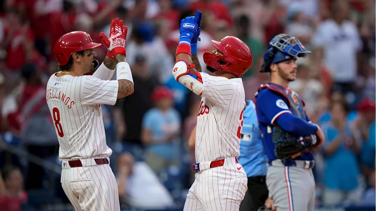 Harper, Sosa, Realmuto homer to lead Phillies past Rangers for best start in team history