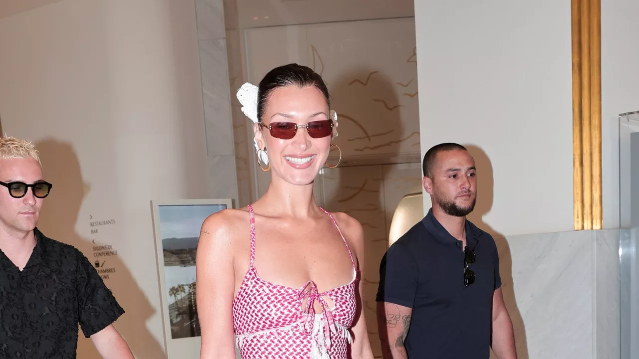 Bella Hadid Expresses Her Palestinian Heritage In a Keffiyeh Dress