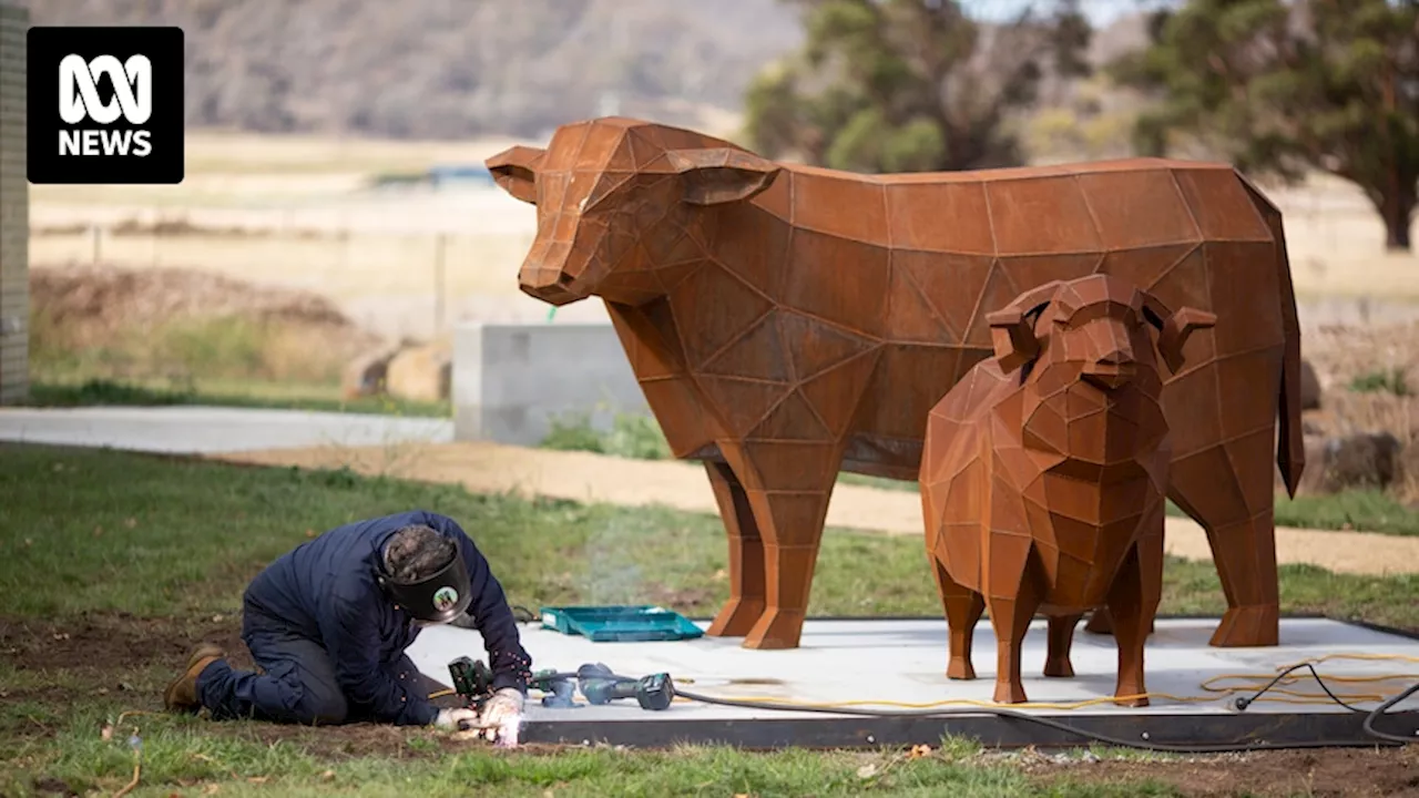 New steel agriculture sculpture in Bothwell the latest creation from a mostly female metal workshop