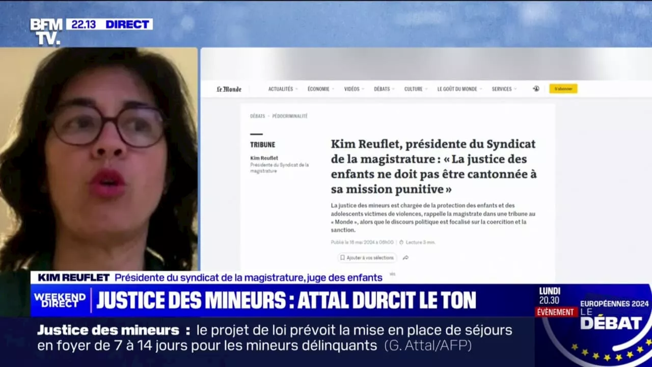 Délinquance des mineurs: 'Les magistrats sont en colère d'entendre toujours les mêmes poncifs', affirme Kim Reuflet (présidente du syndicat de la magistrature)