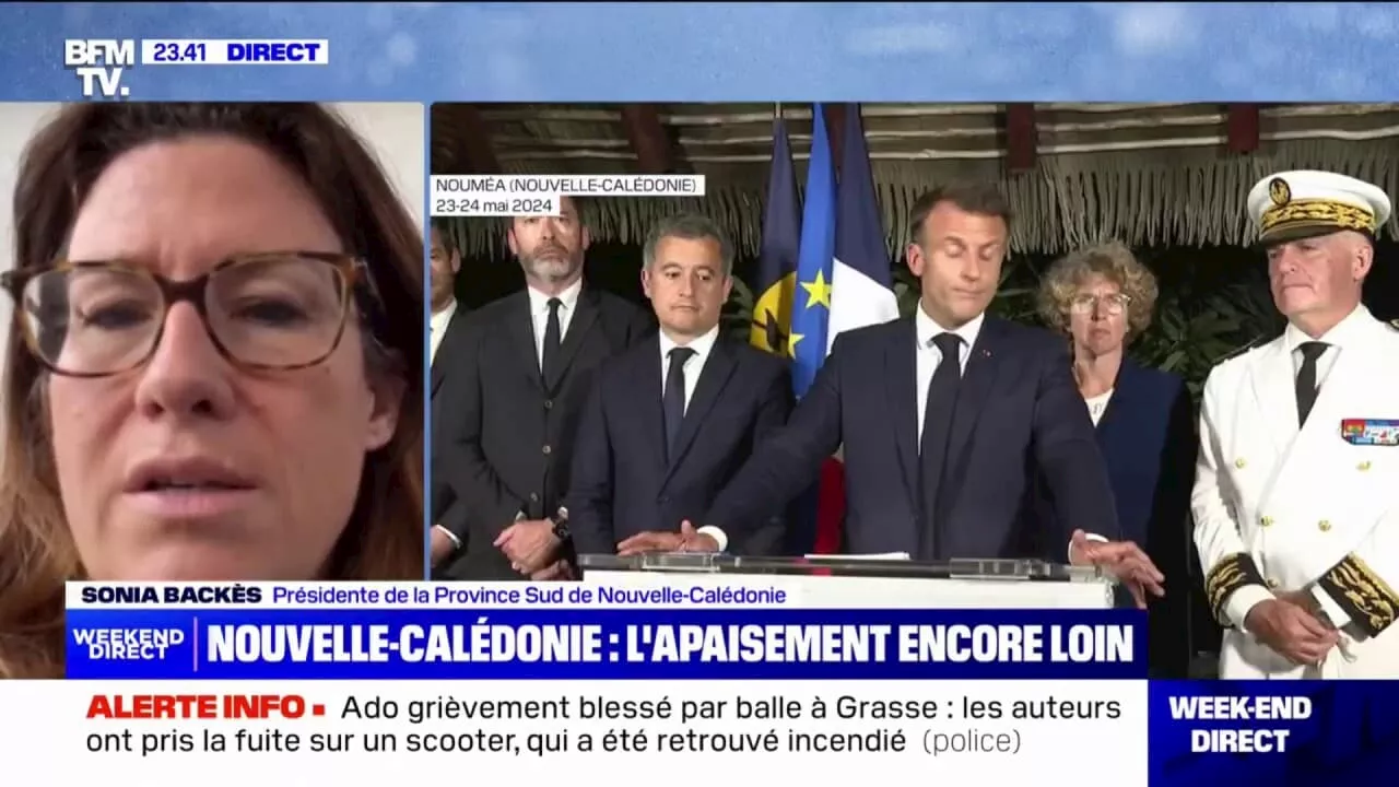 Sonia Backès (présidente de la province Sud de Nouvelle-Calédonie): 'On n'est pas du tout dans une situation stabilisée, mais petit à petit l'État fait ce qu'il faut pour que ça revienne'