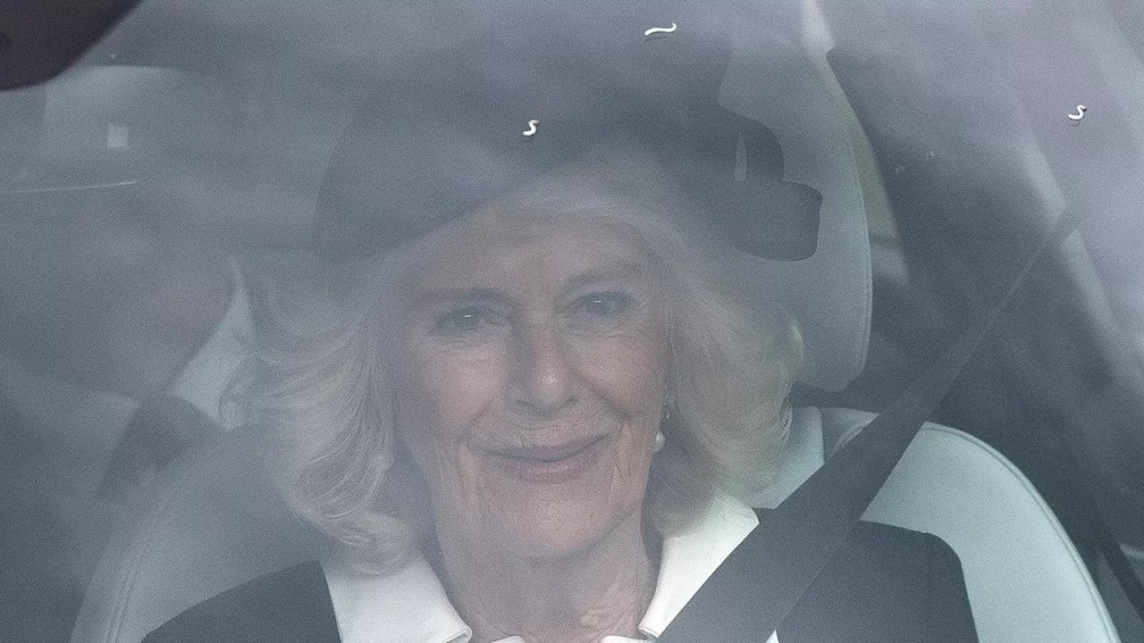 A royal send off: Queen Camilla joins Prince William's 'first love' Rose Farquhar at memorial...