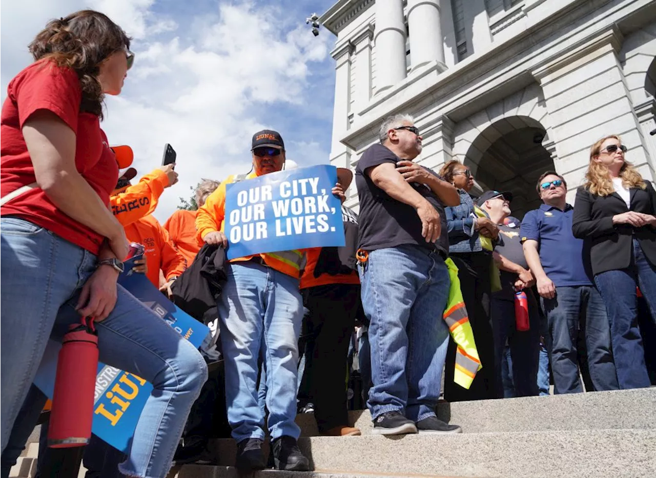 PHOTOS: Union members rally at Colorado Capitol over labor bills vetoed by Gov. Polis