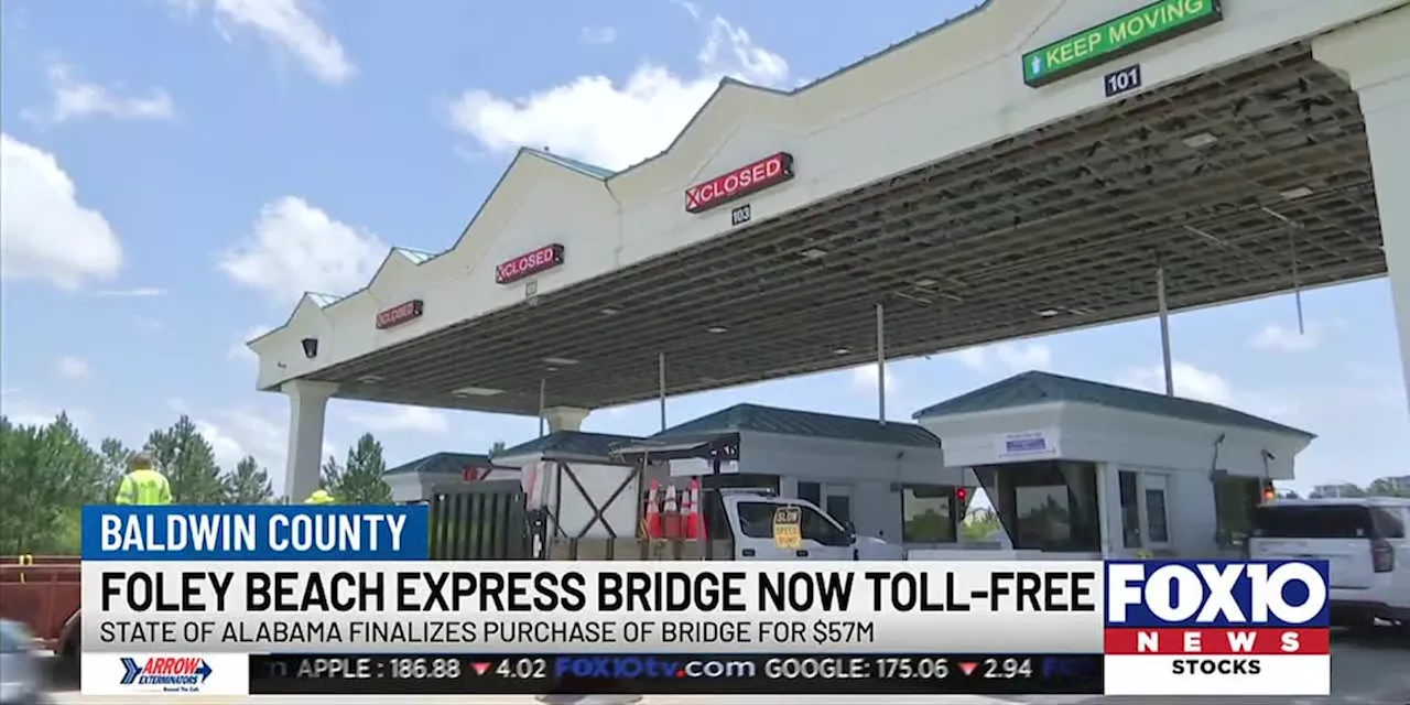 Toodles to the toll: Foley Beach Express bridge toll eliminated