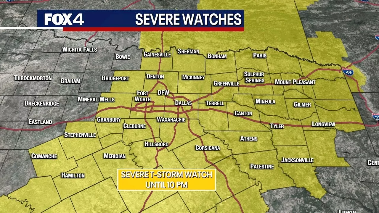 Dallas weather: Severe thunderstorm warnings, watches in place across North Texas