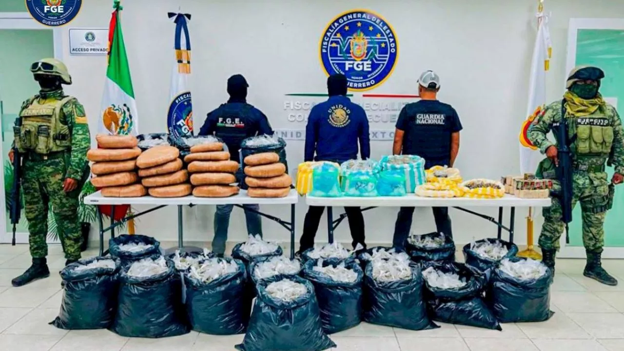 Decomisan más de 18 mil bolsas de droga y 2 mil cartuchos en Acapulco