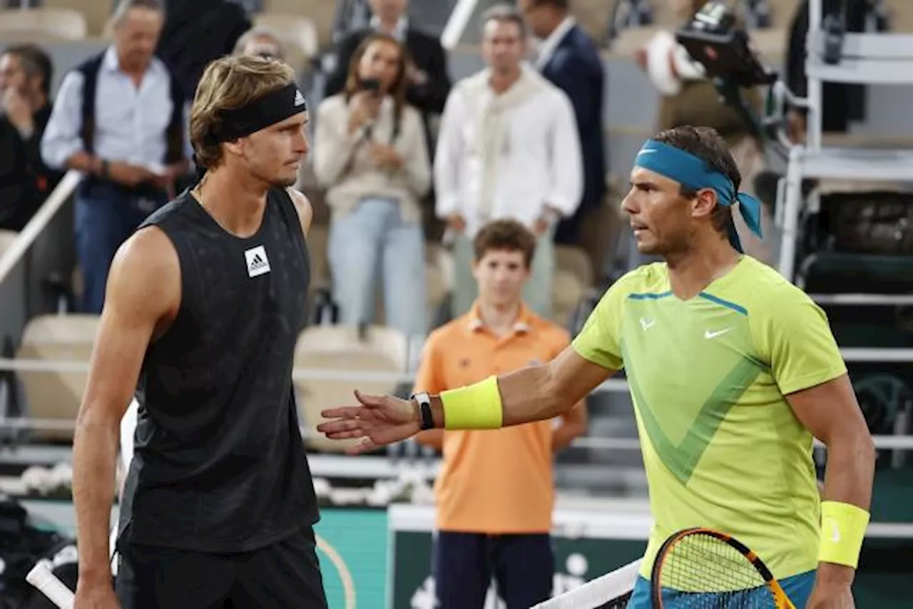 Le choc entre Rafael Nadal et Alexander Zverev à Roland-Garros aura lieu lundi après-midi