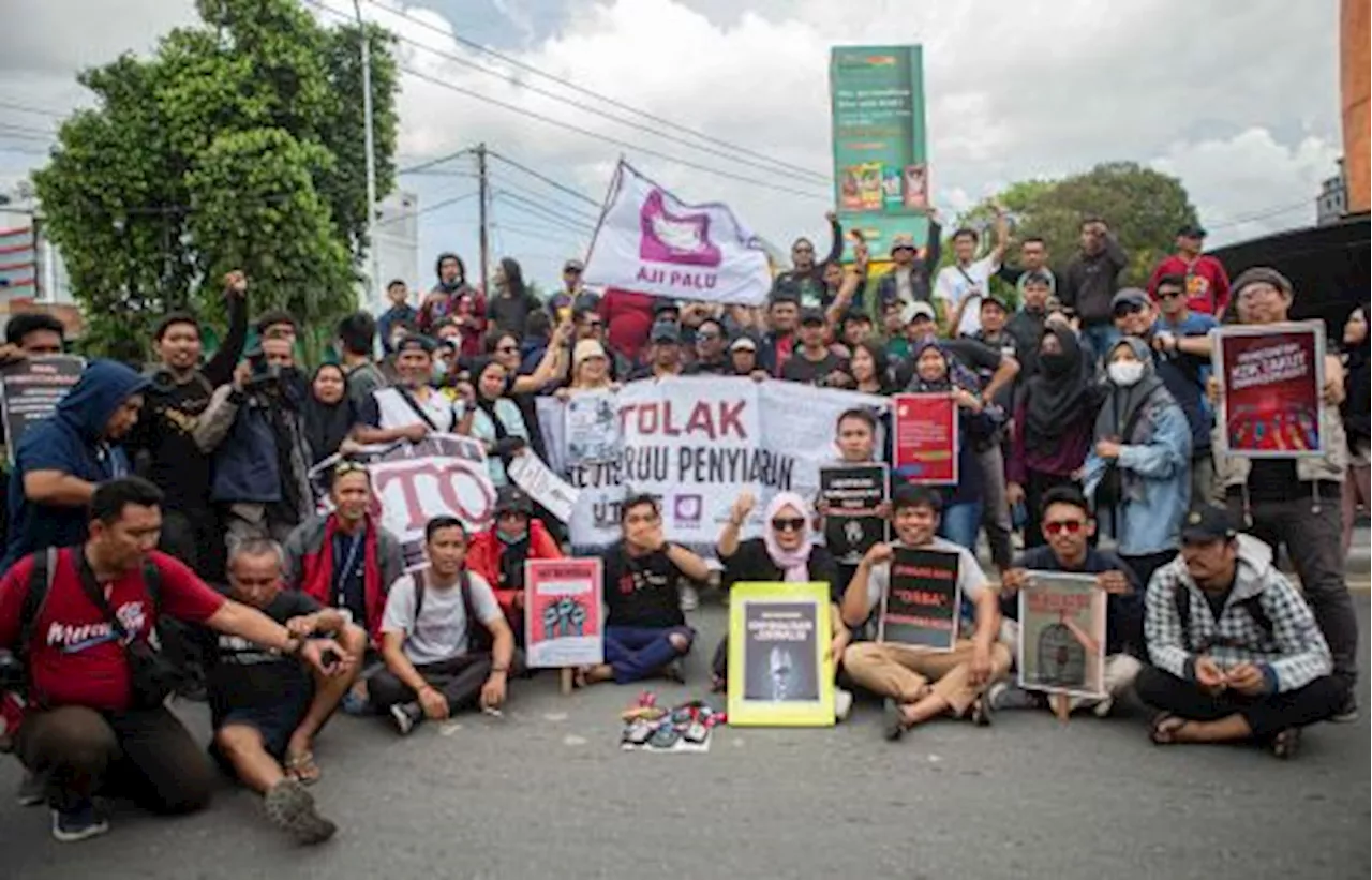 Aliansi Jurnalis Sulteng Unjuk Rasa Tolak RUU Penyiaran