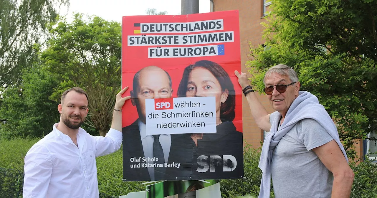 Staatsschutz ermittelt: Herforder SPD-Stadtverband wehrt sich gegen Wahlplakat-Schmierereien