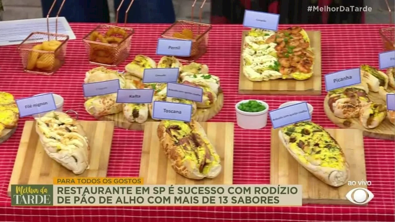 Restaurante com rodízio de pão de alho é sucesso em São Paulo