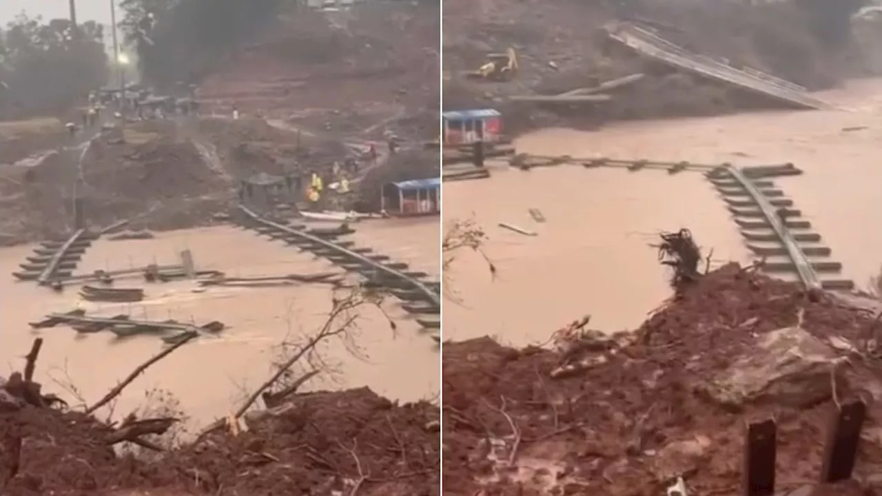 Vídeo: ponte provisória construída pelo Exército é levada pela correnteza no RS