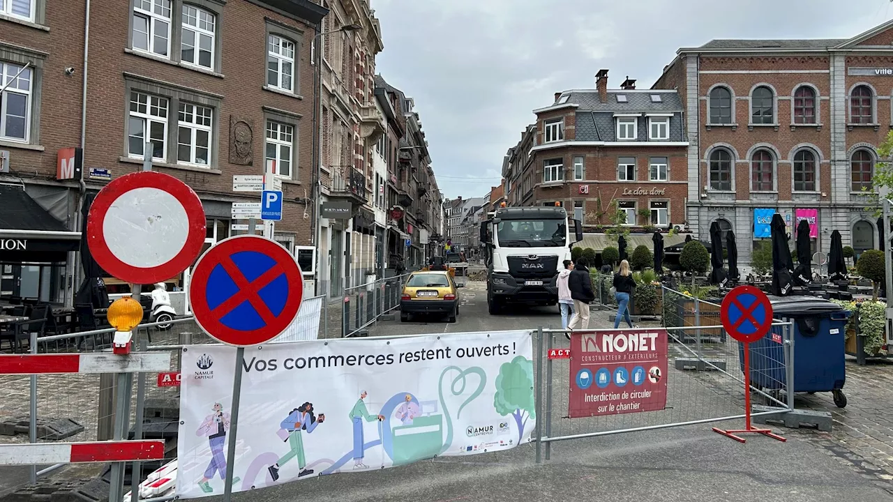 Namur : après deux semaines de chantier, les commerçants du quartier du théâtre grincent des dents