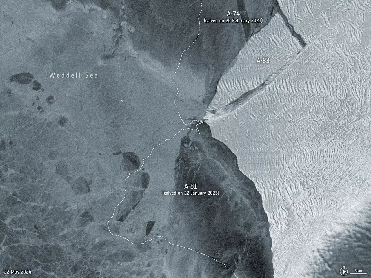 Another Giant Antarctic Iceberg Breaks Free