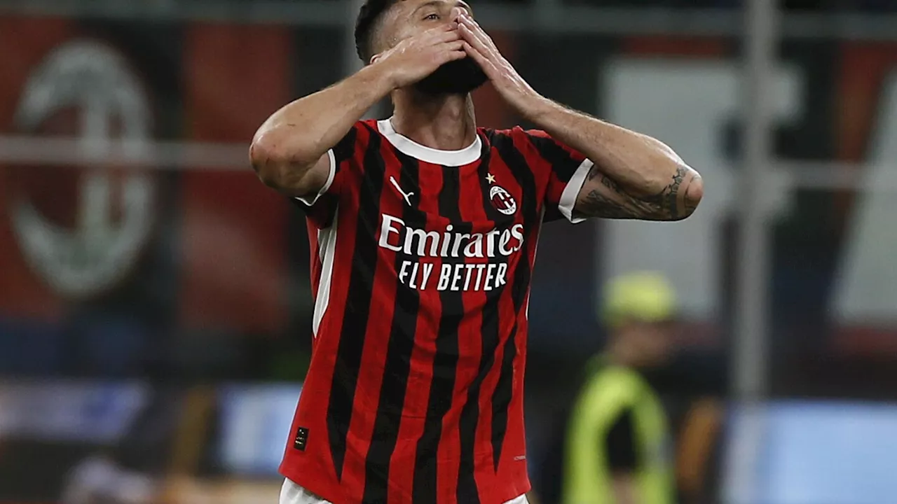 Giroud scores in his last AC Milan match on a night of farewells at San Siro