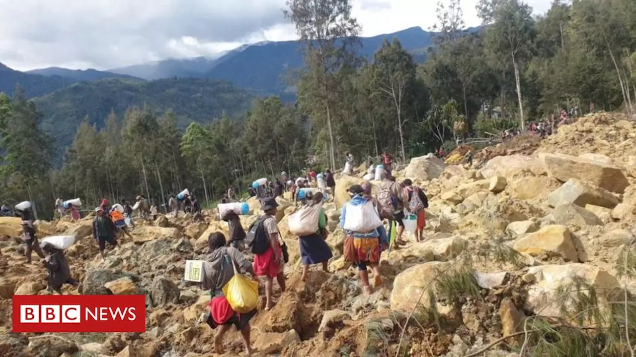 A corrida para resgatar vítimas de deslizamento de terra em Papua-Nova Guiné