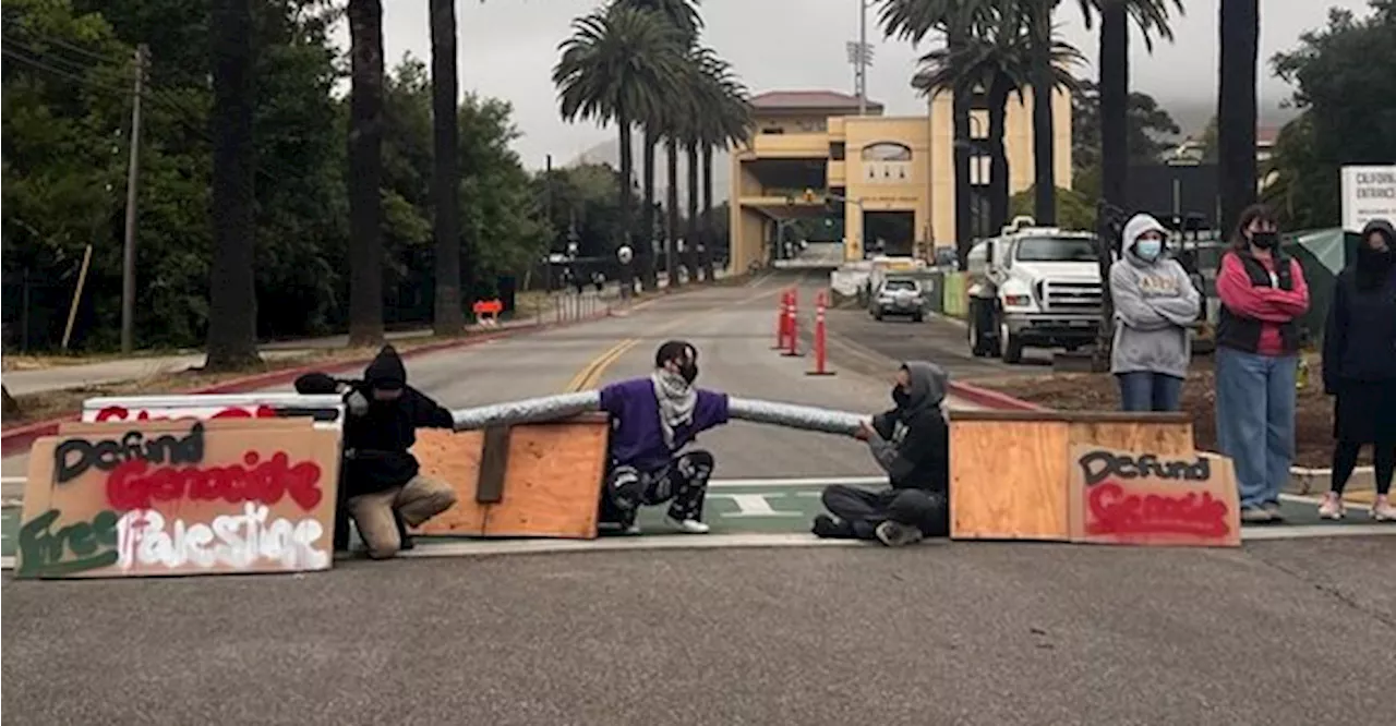 Who was arrested during latest protest at Cal Poly San Luis Obispo?