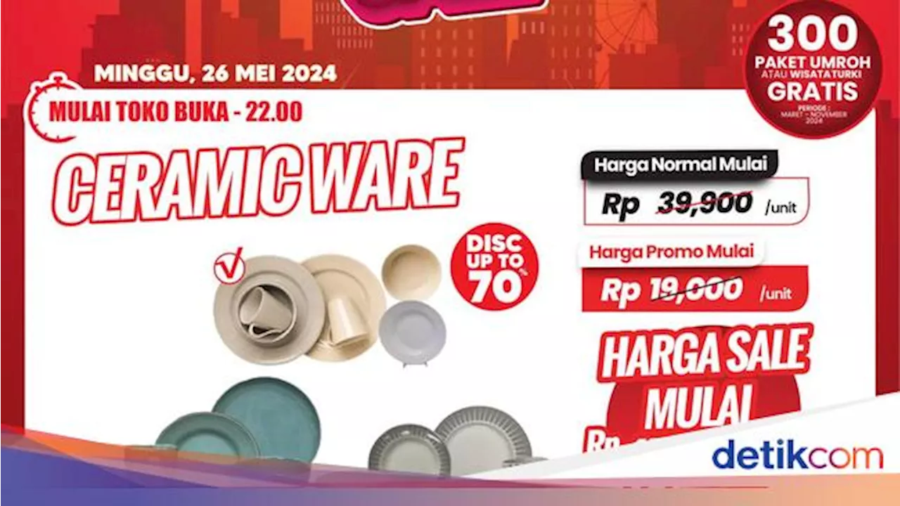 Piring, Mangkok, hingga Cangkir Cantik Harga Miring Cuma di Transmart Full Day Sale