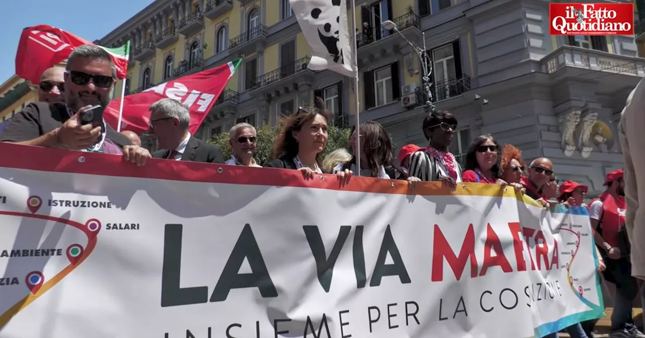 Napoli, migliaia in corteo con la Cgil e contro l’Autonomia differenziata